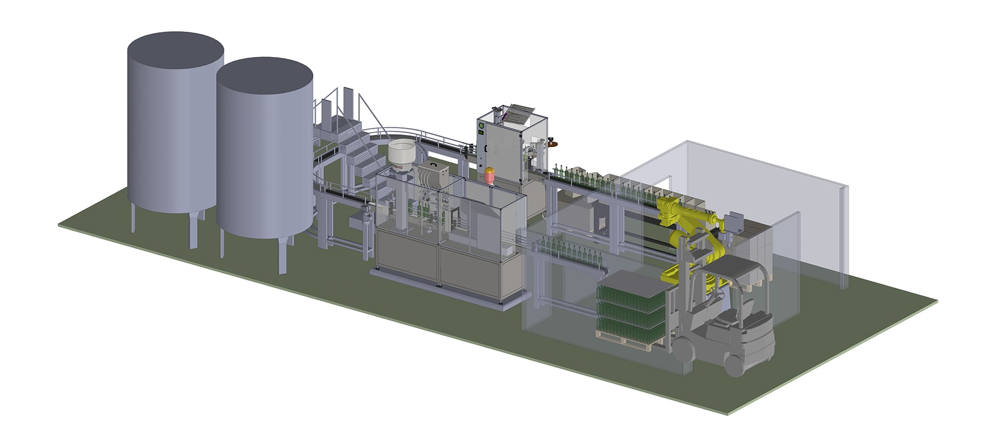 Lignes complètes pour embouteillage et conditionnement de vins